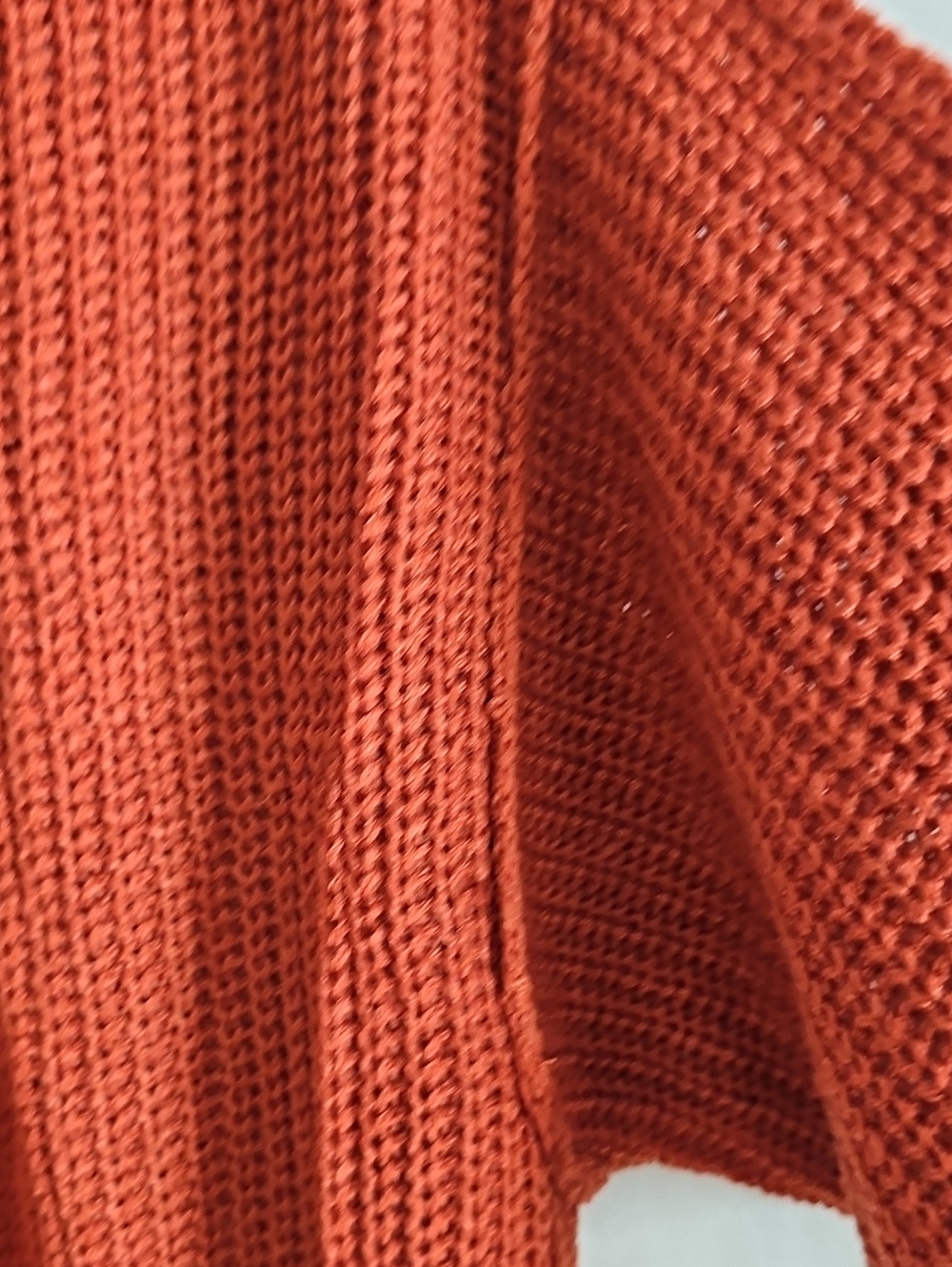 Alison Andrews Open-Front Chunky Cardigan Sweater - Rust - Picture 3 of 6